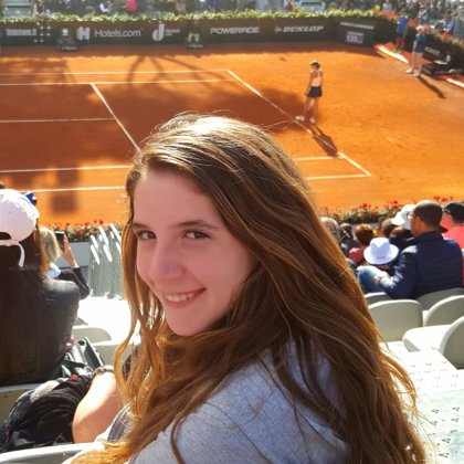 Elisabetta al Next Arena Foro Italico 2018 a tifare per Marija Šarapova