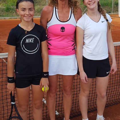 Io e Vale con la Mitica Carla Mel Capitano A1 Femminile TC Prato